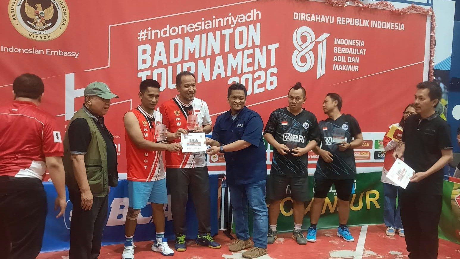 Jelang HUT Ke-81 RI, KBRI Riyadh Gelar Turnamen Badminton